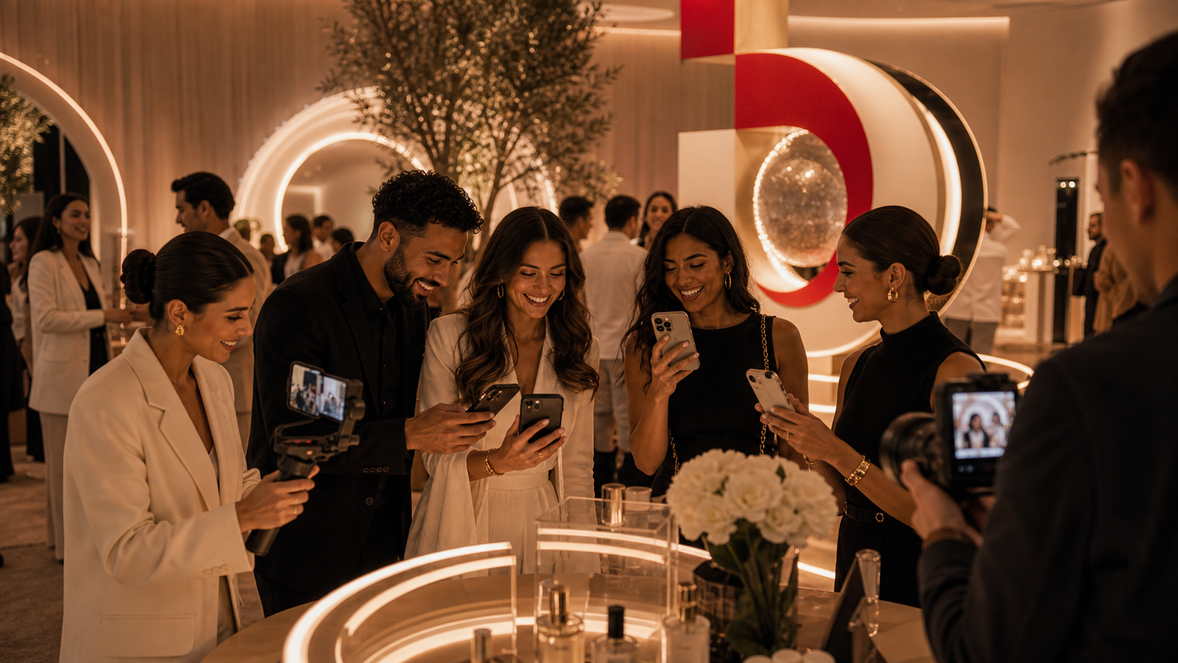 Happy content creators at a premium brand activation